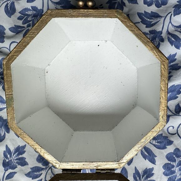 VTG 60’s Lucite Decoupage Wooded Box Purse Floral Shabby Primitive Retro - Picture 11 of 14